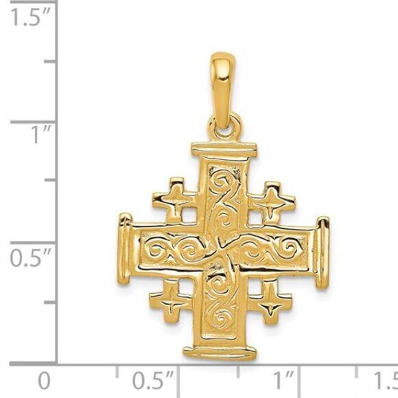 14k Gold Jerusalem Cross - Picture 4 of 4